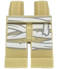 LEGO part Hips and Legs with White and Light Bluish Gray Mummy Wrappings Pattern (BAM) 970c00pb1832
