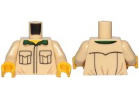 LEGO part Torso Shirt with Black Outlined Pockets and Dark Green Collar Pattern / Tan Arms / Yellow Hands 973pb3167c01