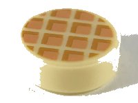 LEGO part Tile, Round 1 x 1 with Waffle, Nougat Squares with Medium Nougat Edges Pattern 98138pb118
