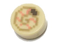 LEGO part Tile, Round 1 x 1 with Pixelated Minecraft Coral and Dark Tan Nautilus Shell Pattern 98138pb176