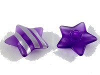 LEGO part Clikits, Icon Star 2 x 2 Large with Pin with Silver Stripes Pattern 45462pb05