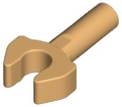 LEGO part Bar   1L with Clip Mechanical Claw - Cut Edges and Hole on Side 48729b