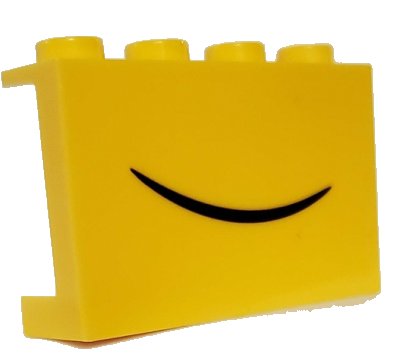LEGO part Panel 1 x 4 x 2 with Side Supports - Hollow Studs with Black Smile Pattern (14718pb030)