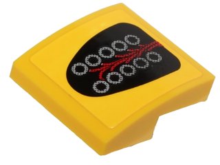 LEGO part Slope, Curved 2 x 2 x 2/3 with 10 Silver Circles and Red Wires Pattern (Sticker) - Set 40193 (15068pb043)