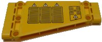 LEGO part Technic, Panel Plate 5 x 11 x 1 Tapered with Air Outlet Grilles, Hatches and Electricity Danger Signs Pattern Model Left Side (Sticker) - Set 42055 18945pb005L