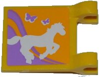LEGO part Flag 2 x 2 Square with Horse and 2 Butterflies Pattern (Sticker) - Set 3189 2335pb099