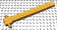 LEGO onderdeel Kraanarm Buiten, Breed met Eindgroef, 2 Vaste Roterende Wrijvingspinnen 2350c