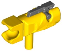 LEGO part Minifigurine, Arme Pistolet, Mini Blaster / Tireur / Buse de Feu avec Prise Boule de Remorquage et Gâchette Gris Bleuâtre Foncé (23922 / 15392) 23922c01