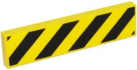 LEGO onderdeel Tegel 1 x 4 met Zwart en Geel Waarschuwingsstrepen (Zwarte Hoeken) Patroon 2431p52
