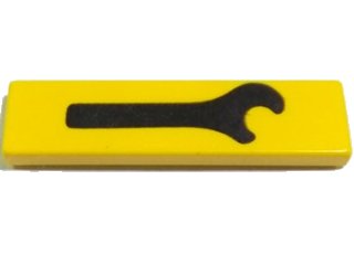 LEGO part Tile 1 x 4 with Black Spanner Wrench Pattern (2431px7)