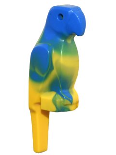 LEGO onderdeel Bird, Parrot with Large Beak with Marbled Blue Pattern (27063pb01)