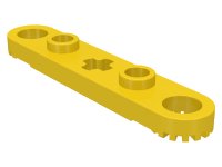 Technic, Plaat 1 x 5 met Getande Uiteinden, 2 Studs en Centraal Aslat Gat, LEGO onderdeelnummer 2711