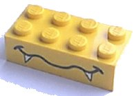 LEGO part Ladrillo 2 x 4 con Patrón de Boca Ondulada y Colmillos 3001pb012