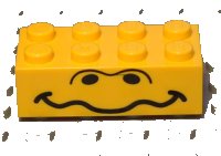 LEGO part Brick 2 x 4 with Wavy Mouth and Nostrils Pattern 3001px2