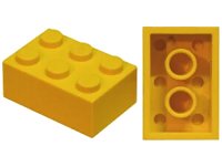 Mattone 2 x 3 senza Supporti Incrociati in giallo, numero pezzo LEGO 3002old