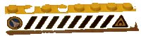 LEGO part Brick 1 x 8 with Black and Yellow Danger Stripes, Shuttle Left, Flame Right Pattern (Sticker) - Set 6459 3008pb038