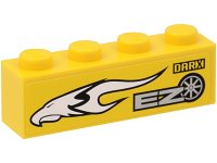 LEGO part Brick 1 x 4 with White Eagle Head, 'EZ' and 'DARX' Pattern Model Left Side (Sticker) - Set 8148 3010pb164l