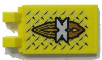 LEGO part Carreau, Modifié 2 x 3 avec 2 Pinces Angled avec Logo Argent 'X' Island Xtreme Stunts Motif (Autocollant) - Set 6739 30350apb004