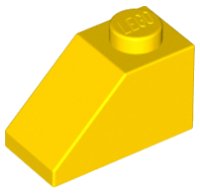 LEGO part Brick Sloped 45° 2 x 1 with Bottom Pin 3040b