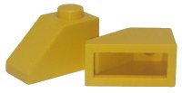 Slope 45 2 x 1 without Bottom Tube in gelb, LEGO Teilenummer 3040old