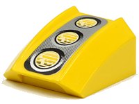 LEGO part Schräge, Courbée 2 x 2 Lèvre avec Motif Triple Phare Dégradé Gris 30602pb021