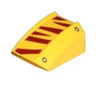 LEGO part Schräge, Courbe 2 x 2 Lèvre avec Motif Rivets et Rayures Tigre Rouge Foncé 30602pb053
