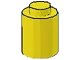 Stein, rund 1 x 1 - durchgehende Noppe, keine untere Lippe in gelb, LEGO Teilenummer 3062old