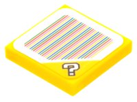 LEGO part Tile 2 x 2 with Super Mario Scanner Code Question Mark Block Pattern (Sticker) - Sets 30385 / 71360 / 71369 / 71387 / 71390 / 71403 / 71412 / 71432 / 71437 / 71439 / 77907 3068pb1359