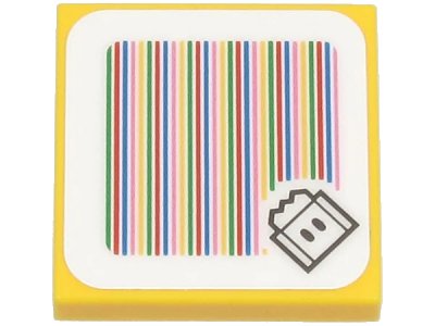 LEGO onderdeel Tile 2 x 2 with Super Mario Scanner Code Lava Bubble Pattern (Sticker) - Sets 71364 / 71369 / 71403 / 71416 / 71419 / 71441 (3068pb1397)
