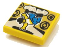 LEGO part Tile 2 x 2 with BeatBit Album Cover - Breakdancer and Speakers Pattern 3068pb1623