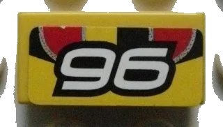 LEGO onderdeel Tile 1 x 2 with Number 96 Pattern (Sticker) - Set 8644 (3069pb0172)