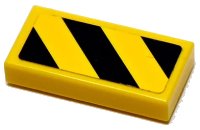 LEGO part Fliese 1 x 2 mit Schwarz und Gelb Gefahrenstreifen Muster (Aufkleber) - Set 70595 3069pb1103