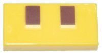 LEGO part Tile 1 x 2 with Pixelated Reddish Brown and Bright Light Yellow Rectangles Pattern (Minecraft Sniffer Nostrils) 3069pb1255