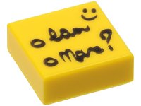 LEGO part Carreau 1 x 1 avec motif Script Noir, Point d'Interrogation et Smiley 3070pb093