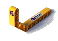 LEGO part Technic, Liftarm, Modifié Courbé Épais 1 x 11.5 Double avec Motif Octan et Feu Arrière Modèle Droite (Autocollants) - Ensembles 2129 / 8205 32009pb001R