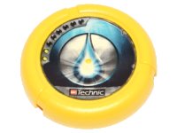 LEGO part Disque de Lancer avec Motif Throwbot Scuba / Slizer Sub 2 Points, Logo LEGO Technic et Emblème Goutte d'Eau 32171pb025