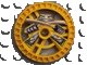 LEGO part Technic, Disk 5 x 5 - RoboRider Talisman Wheel, Ninja Mold with Robot Pattern 32349pb01