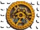 LEGO part Technic, Disk 5 x 5 - RoboRider Talisman Wheel, Scout Mold with Robot Pattern 32351pb01