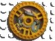 LEGO part Technic, Disk 5 x 5 - RoboRider Talisman Wheel, Rope Mold with Robot Pattern 32354pb01