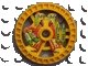 LEGO part Technic, Disk 5 x 5 - RoboRider Talisman Wheel, Toxic Mold with Robot Pattern 32357pb01