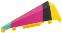 LEGO part Wedge 5 x 2 Left with Black, Magenta, and Medium Azure Diagonal Panels Pattern 3504pb13