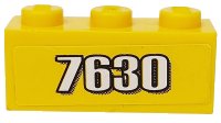 LEGO part Brick 1 x 3 with White '7630' Pattern (Sticker) - Set 7630 3622pb028