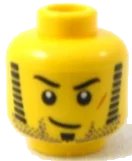 LEGO onderdeel Minifigure, Head Beard Stubble, Sideburns, Goatee and Red Scar Pattern (Jake Raines) (3626pb0497)