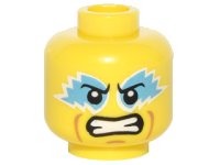 LEGO part Minifigure, Head Medium Azure Eye Paint, Clenched Teeth Pattern 3626pb1485