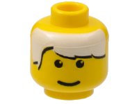 LEGO part Minifigure, Head Male White Bangs Pattern 3626px27