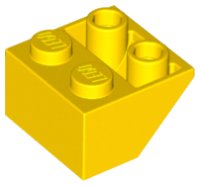 Slope Inverted 45° 2 x 2 [Ovoid Bottom Pin, Bar-sized Stud Holes], numéro de pièce LEGO 3660