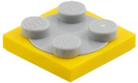 Turntable 2 x 2 Plate with Light Bluish Gray Top (3680 / 3679) en jaune, numéro de pièce LEGO 3680c02