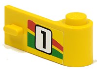 LEGO part Door 1 x 3 x 1 Right with Number 1 and Red and Green Stripe Pattern (Sticker) - Set 6550 3821pb006