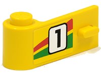 LEGO part Door 1 x 3 x 1 Left with Number 1 and Red and Green Stripe Pattern (Sticker) - Set 6550 3822pb006