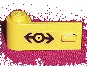 Door 1 x 3 x 1 Left with Train Logo Black Pattern (Sticker) - Set 4546 in gelb, LEGO Teilenummer 3822pb012